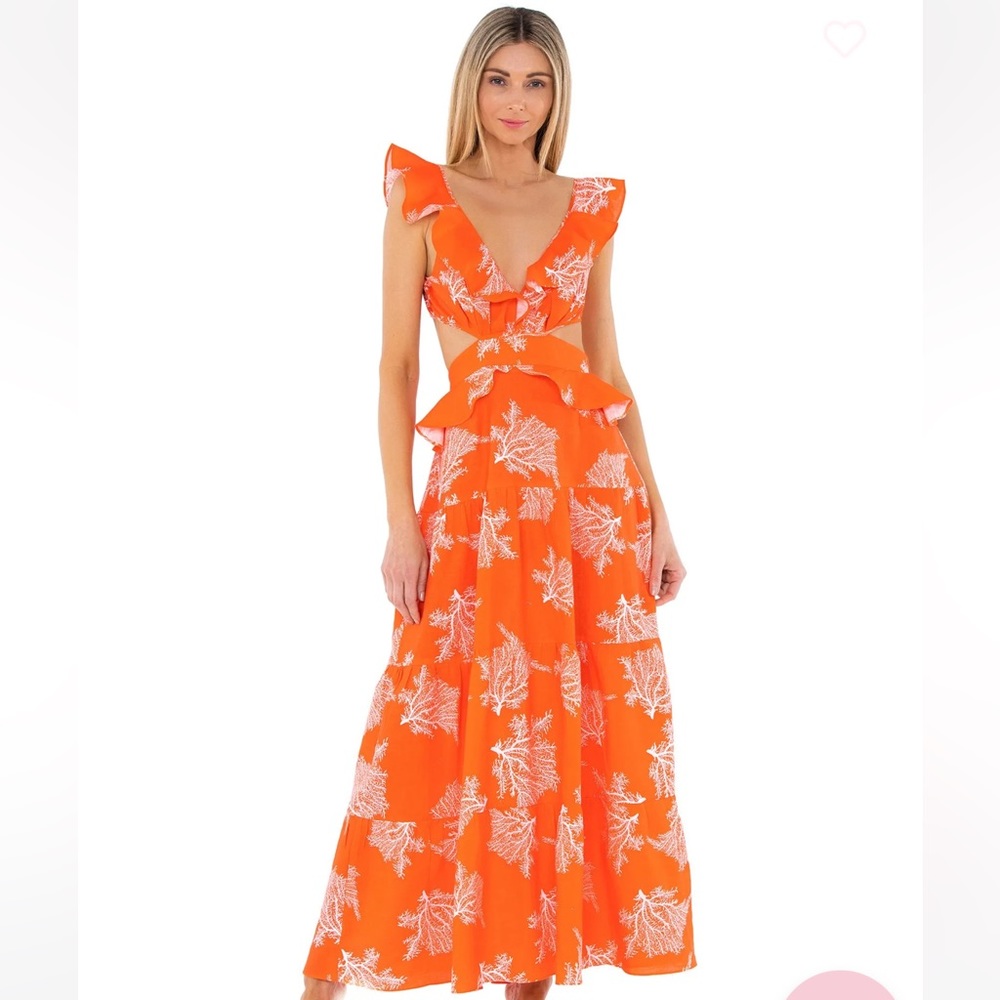 KARINA GRIMALDI MARIGOT PRINTED MAXI DRESS XS